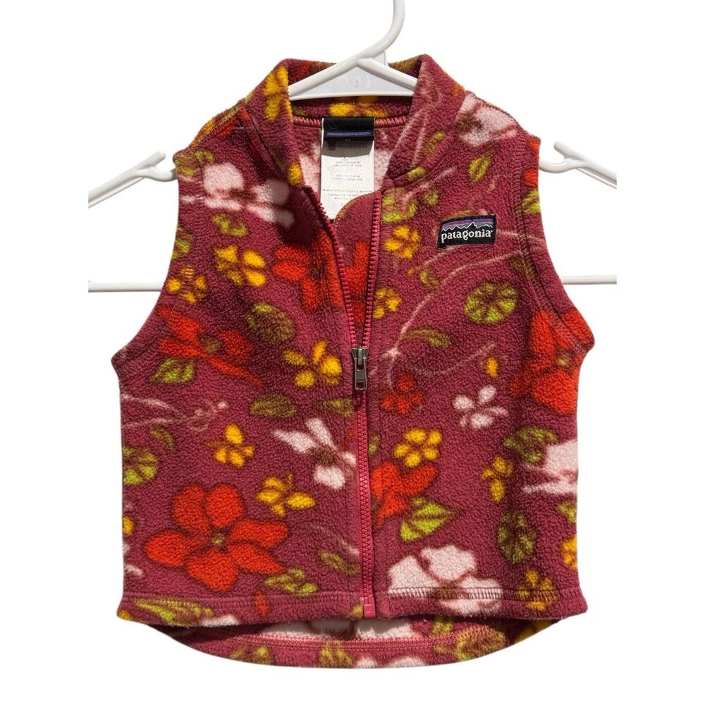 Patagonia Kids Floral Vest - Pink and Red